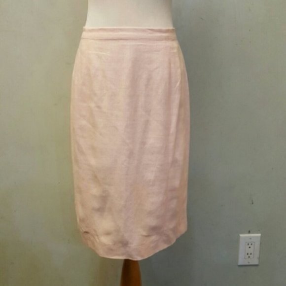 Bloomingdales pink linen skirt size 6P (25) - Picture 2 of 5